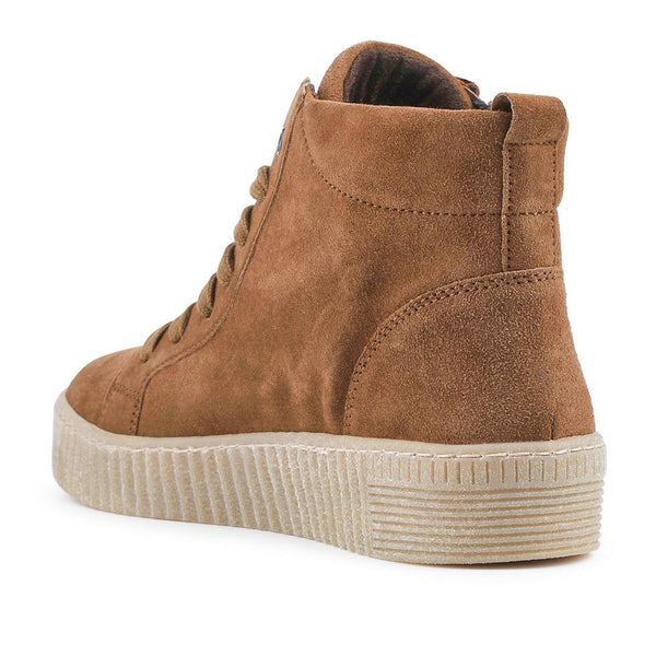 Jones Bootmaker Women's Lake Gabor Leather Zip & Lace Hi-Tops - Tan Suede