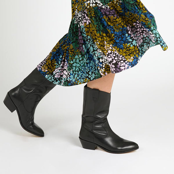 Jones Bootmaker Women's Lala Leather Western Boots - Black