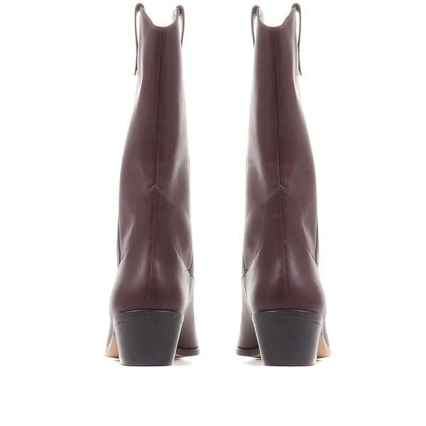 Jones Bootmaker Women's Lala Leather Western Boots - Burgundy