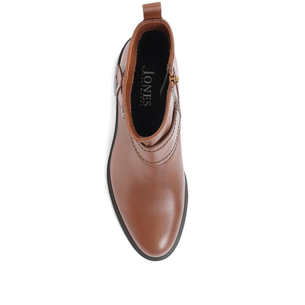 Jones Bootmaker Women's Laurel Leather Buckle Ankle Boots - Tan