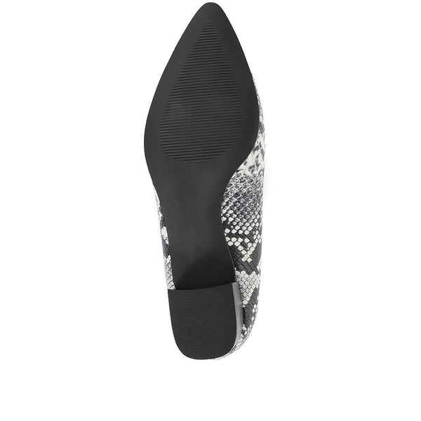 Jones Bootmaker Women's Laurie Court Shoes - Beige Snake