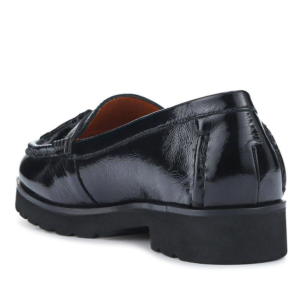 Jones Bootmaker Women's Leather Casual Slip-On Shoes - Black Patent