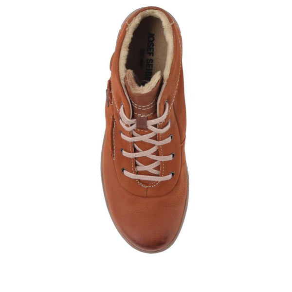 Jones Bootmaker Women's Leather Faux-Fur-Lined Ankle Boots - Cognac