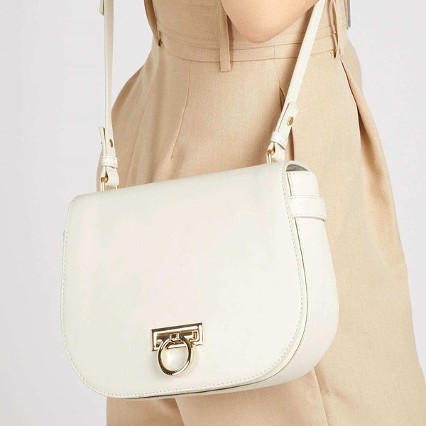 Jones Bootmaker Women's Leather Saddle Bag - Off White