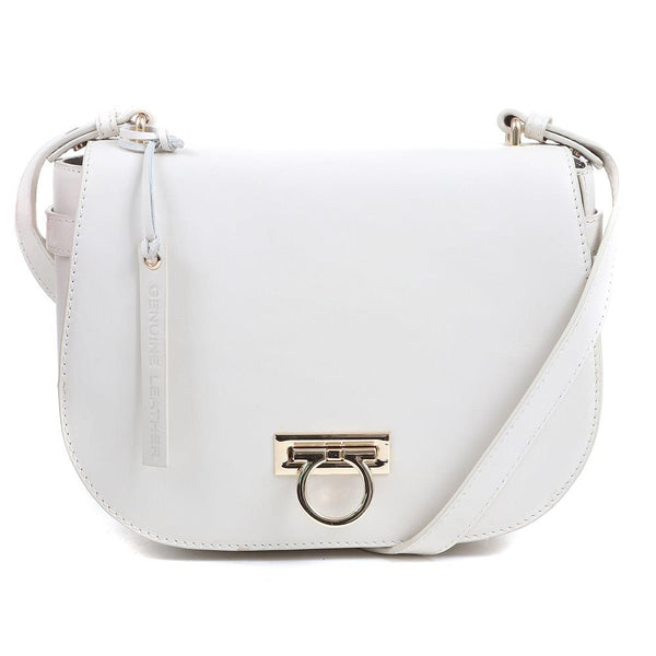 jones bootmaker Women's Leather Saddle Bag - Off White