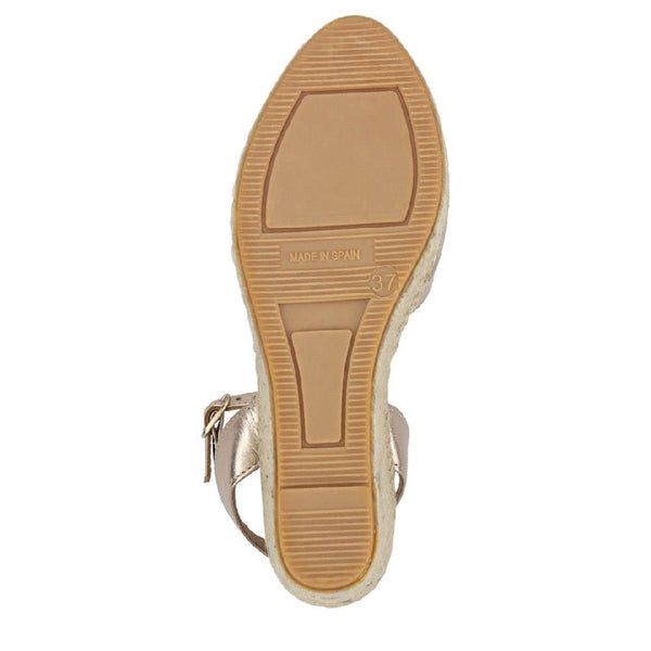 Jones Bootmaker Women's Leather Wedge-Heeled Sandals - Gold Leather