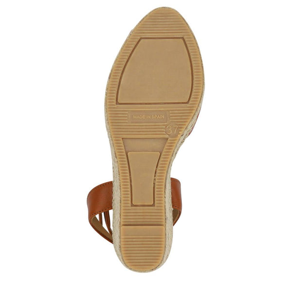 Jones Bootmaker Women's Leather Wedge-Heeled Sandals - Tan Leather