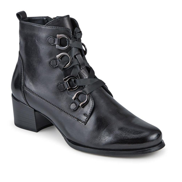 jones bootmaker Women's Legacy Leather Ankle Boots - Black