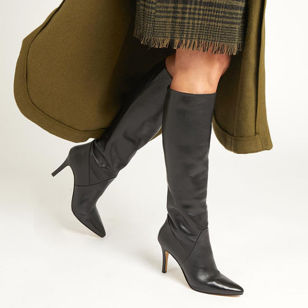 Jones Bootmaker Women's Leilani Knee High Stiletto Boots - Black
