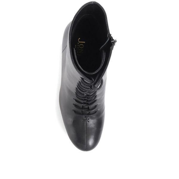Jones Bootmaker Women's Lenore Heeled Leather Ankle Boots - Black