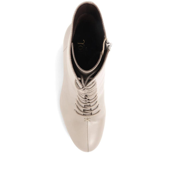 Jones Bootmaker Women's Lenore Heeled Leather Ankle Boots - Grey