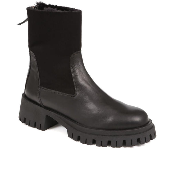 jones bootmaker Women's Leonarda Heeled Ankle Boots - Black