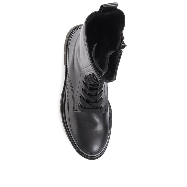 Jones Bootmaker Women's Leora Chunky Combat Boots - Black