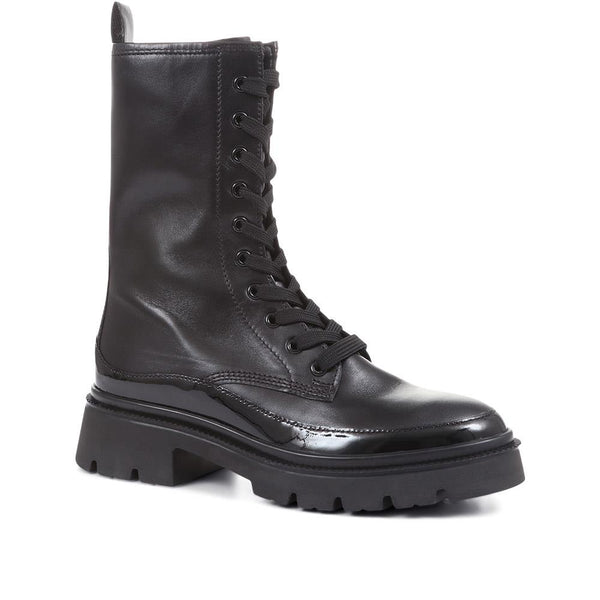 jones bootmaker Women's Leora Chunky Combat Boots - Black