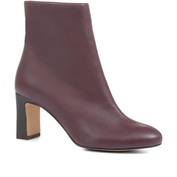 jones bootmaker Women's Letty Heeled Ankle Boots - Burgundy