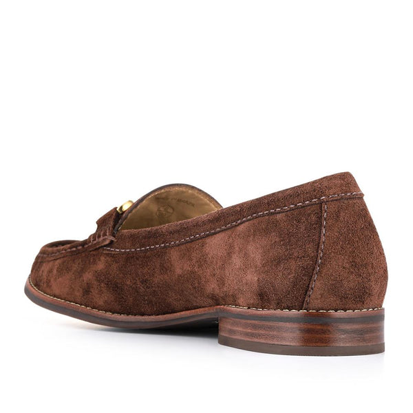 Jones Bootmaker Women's Lex Suede Leather Loafers - Chocolate Suede