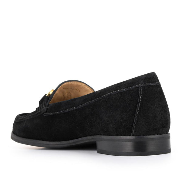 Jones Bootmaker Women's Lex Wide-Fit Suede Loafers - Black Suede