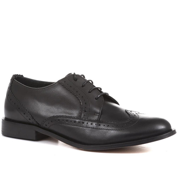 jones bootmaker Women's Lidia Leather Brogues - Black