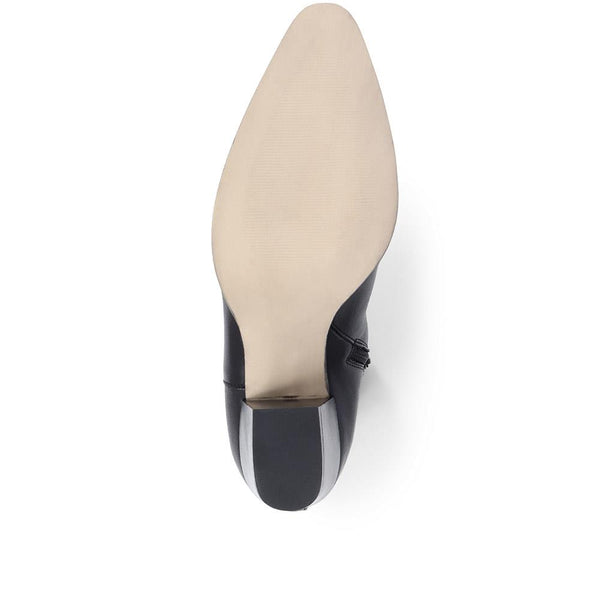 Jones Bootmaker Women's Lizia Heeled Leather Ankle Boots - Black