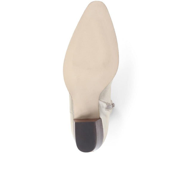 Jones Bootmaker Women's Lizia Heeled Leather Ankle Boots - Gold