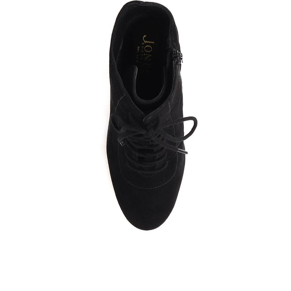 Jones Bootmaker Women's Lorah Leather Lace-Up Boots - Black