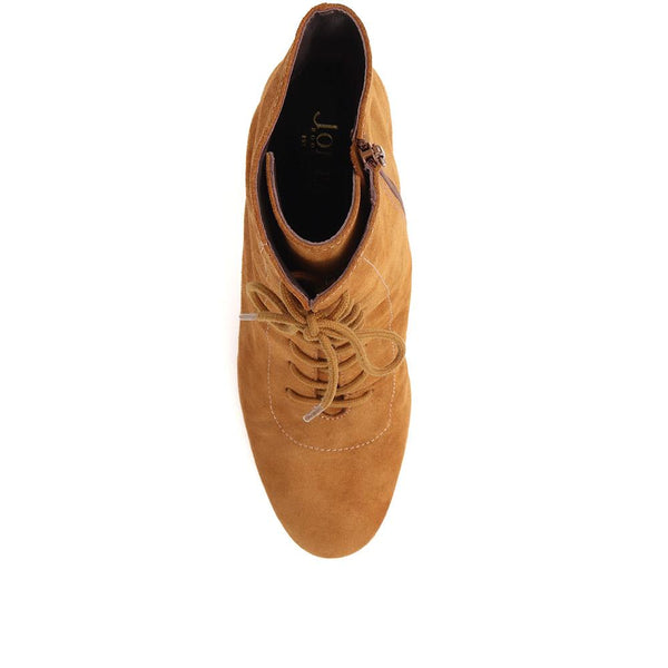 Jones Bootmaker Women's Lorah Leather Lace-Up Boots - Cognac