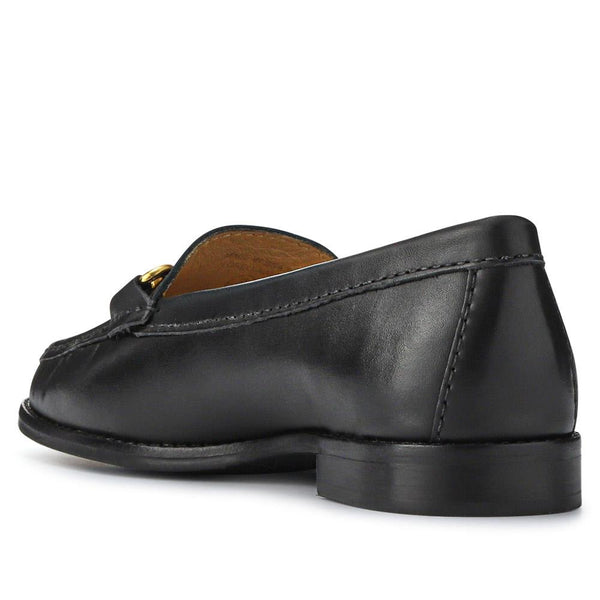 Jones Bootmaker Women's Lorella Leather Heeled Loafers - Black Leather