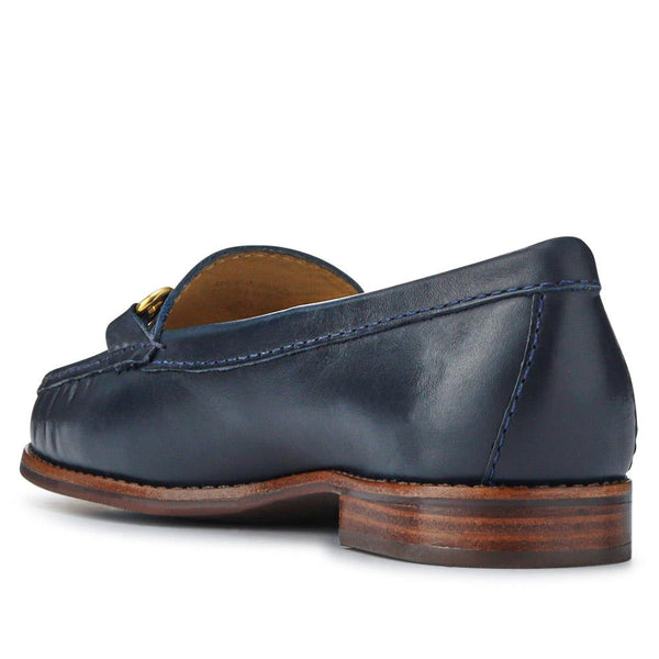 Jones Bootmaker Women's Lorella Leather Heeled Loafers - Navy Leather