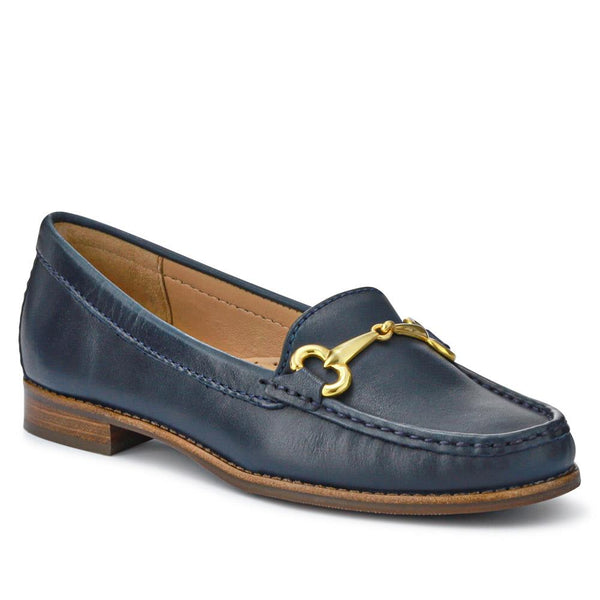 jones bootmaker Women's Lorella Wide-Fit Slip-On Shoes - Navy Leather