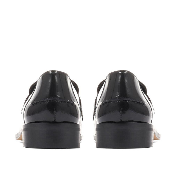 Jones Bootmaker Women's Lotta Chunky Leather Loafers - Black