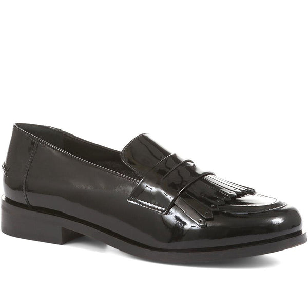 jones bootmaker Women's Lotta Chunky Leather Loafers - Black