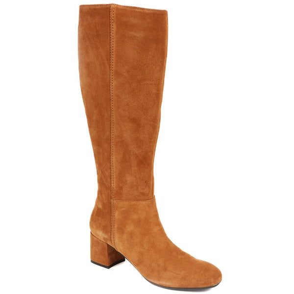 jones bootmaker Women's Lou LouR Regular Calf Knee-High Suede Boots - Cognac