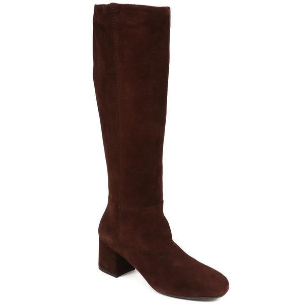 jones bootmaker Women's Lou LouR Regular Calf Knee-High Suede Boots - Chocolate