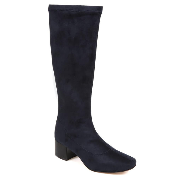 jones bootmaker Women's Louella Knee-High Leather Boots - Navy