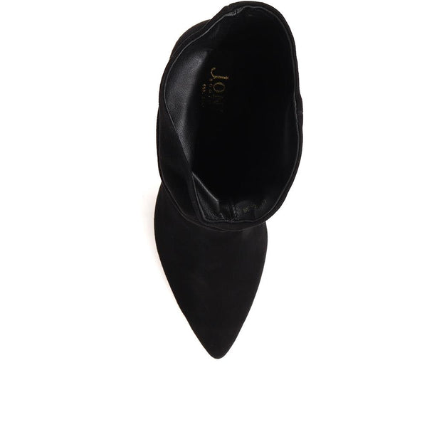 Jones Bootmaker Women's Luisa Leather Stiletto Heel Boots - Black