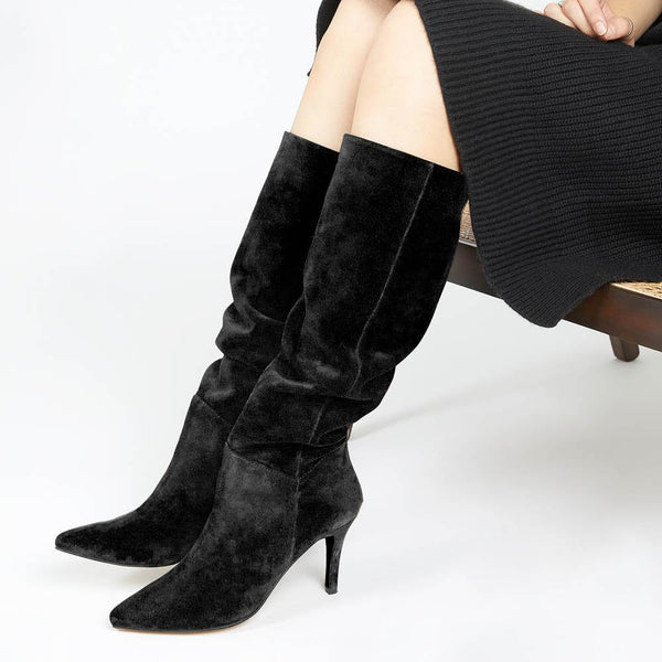 Jones Bootmaker Women's Luz Stiletto Knee High Boots - Black