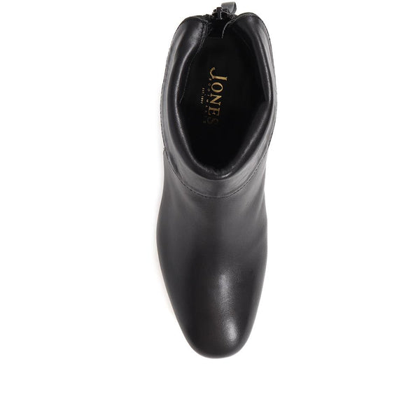 Jones Bootmaker Women's Lylah Heeled Ankle Boots - Black Leather