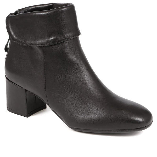 jones bootmaker Women's Lylah Heeled Ankle Boots - Black Leather