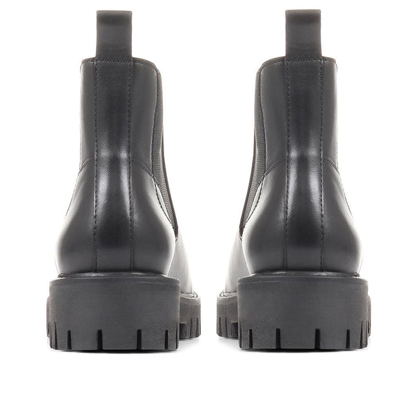 Jones Bootmaker Women's Machelle Chunky Leather Chelsea Boots - Black