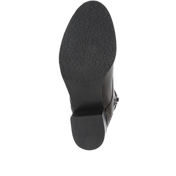 Jones Bootmaker Women's Madie Heeled Leather Ankle Boots - Grey