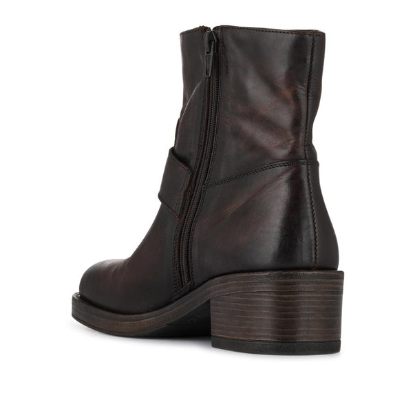 Jones Bootmaker Women's Madonna Chunky Leather Ankle Boots - Dark Brown