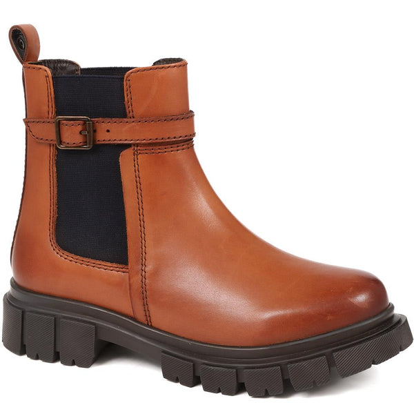 jones bootmaker Women's Maelee Leather Ankle Boots - Tan