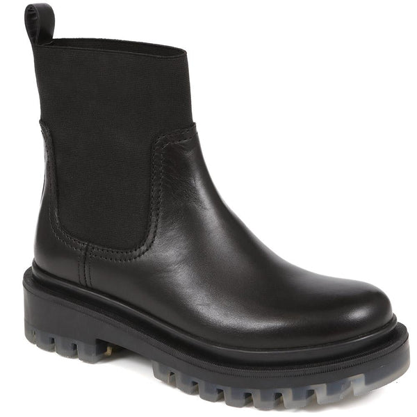 jones bootmaker Women's Maja Leather Chelsea Boots - Black