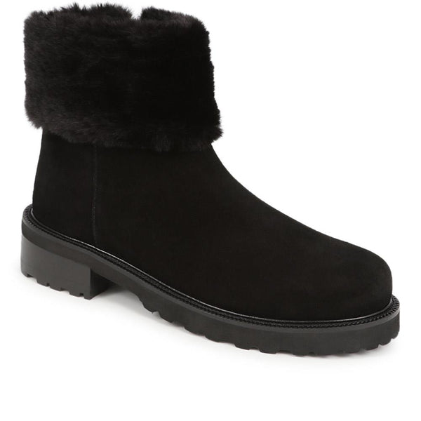 jones bootmaker Women's Manda Leather Ankle Boots - Black