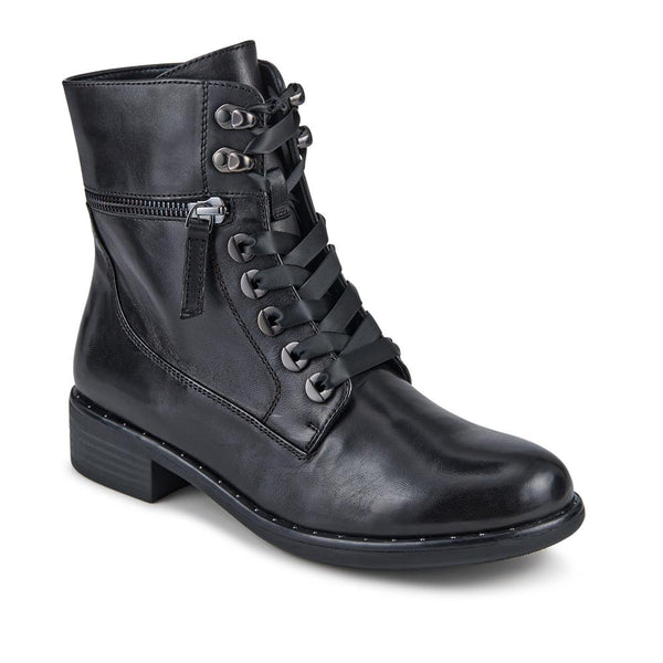 jones bootmaker Women's Margarita Leather Lace-Up Ankle Boots - Black
