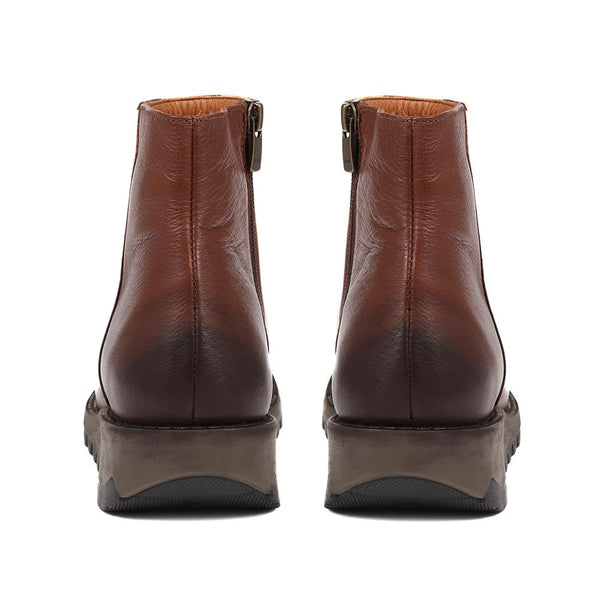 Jones Bootmaker Women's Mariane Leather Wedge Ankle Boots - Brown