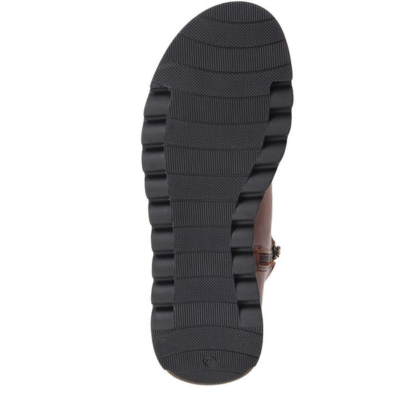 Jones Bootmaker Women's Mariane Leather Wedge Ankle Boots - Brown