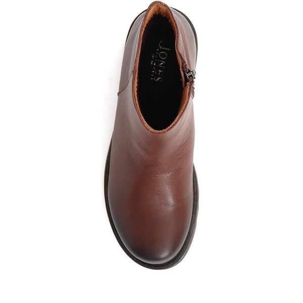 Jones Bootmaker Women's Mariane Leather Wedge Ankle Boots - Brown