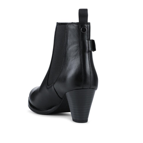 Jones Bootmaker Women's Marya Cuban Heel Leather Ankle Boots - Black