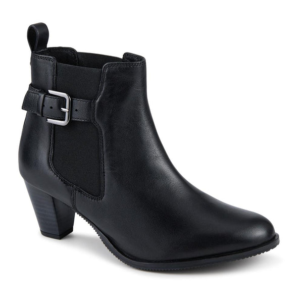 jones bootmaker Women's Marya Cuban Heel Leather Ankle Boots - Black